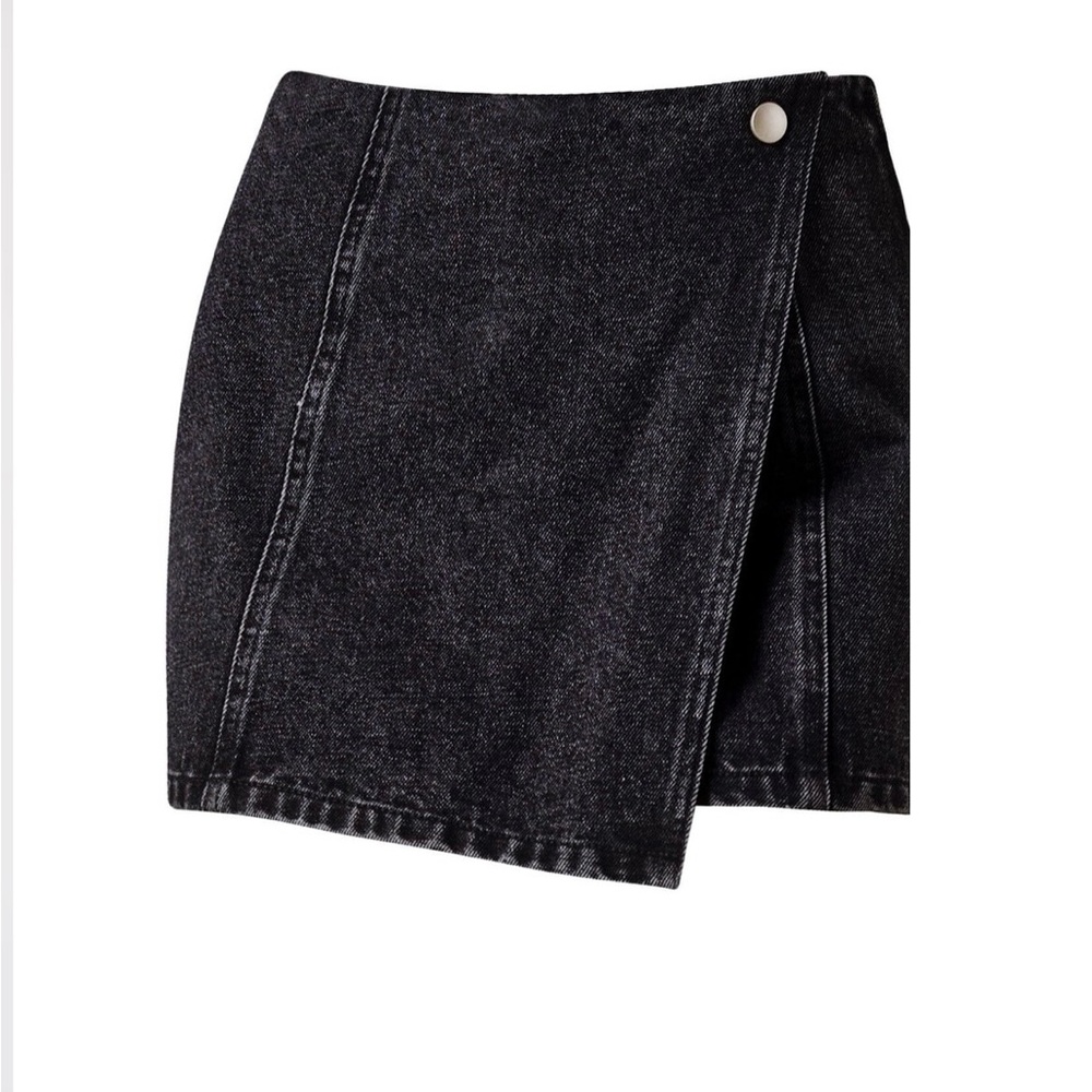 Black Denim Skort